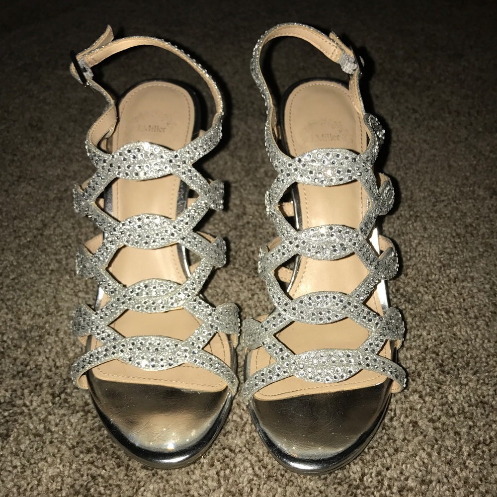 Silver high heels