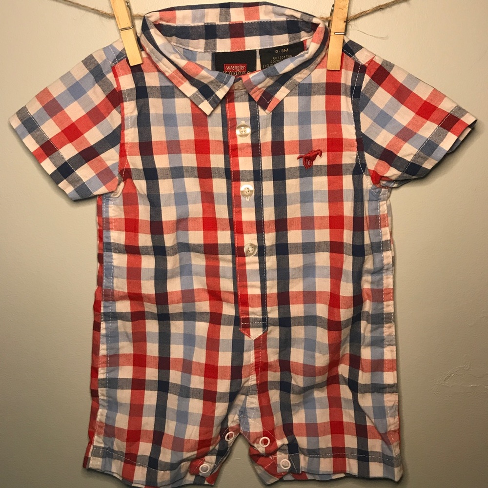 Plaid flannel onesie