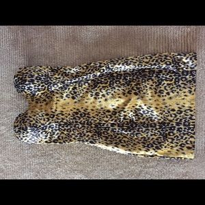 Guess Satin Yellow Leopard Print Cocktail Dress