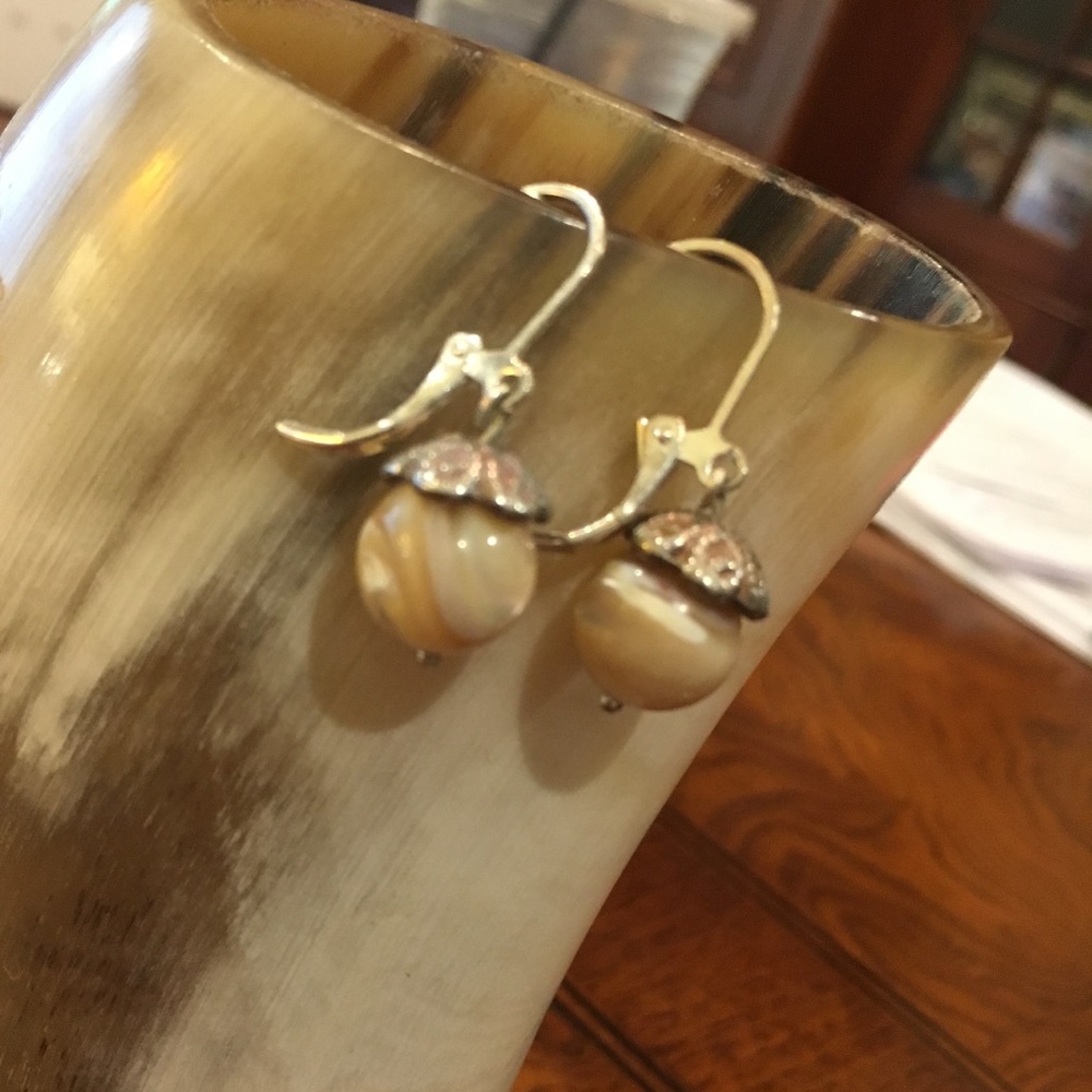 Silver Stone Dangle Earrings