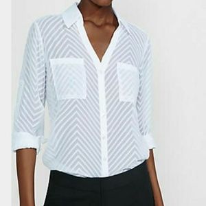 SOLD Express Portofino White Sheer Chevron