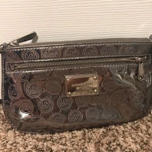 Michael Kors Gray Metallic Wristlet