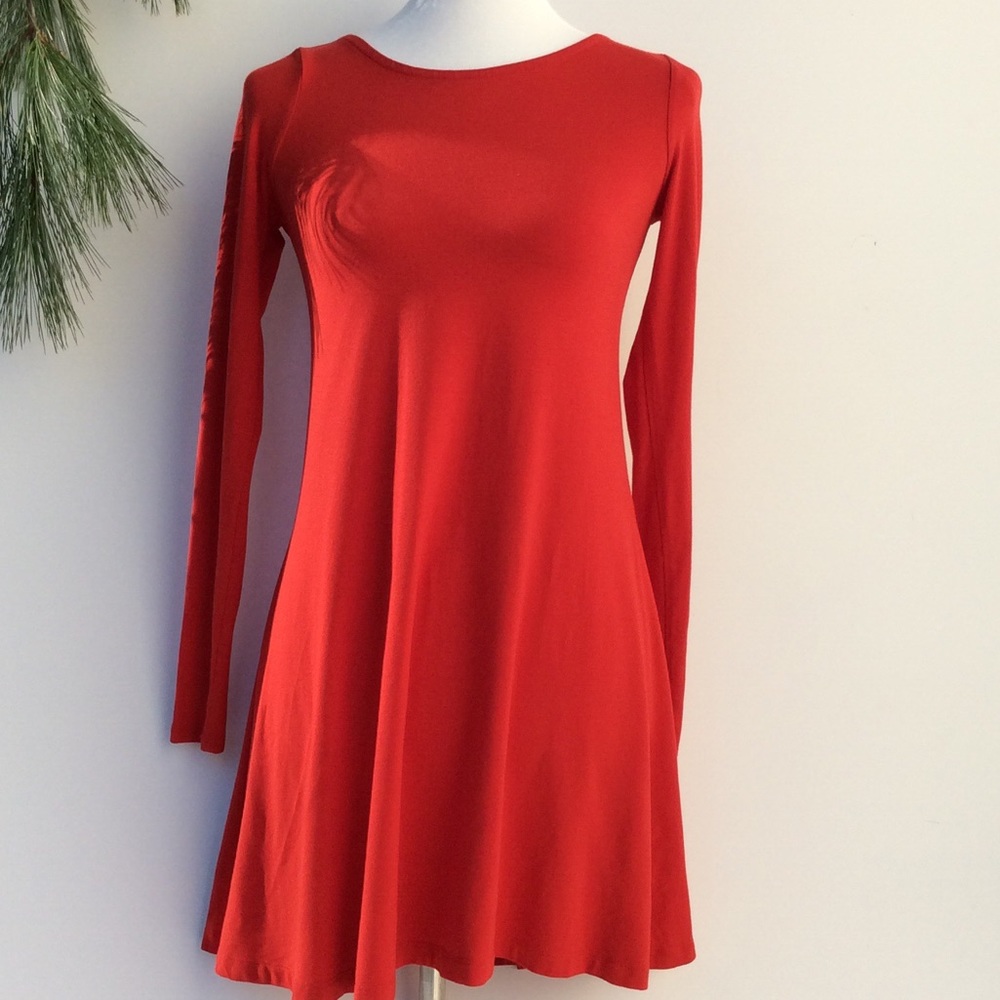 ❤Red Long Sleeve Express Women's Mini Dress Xs