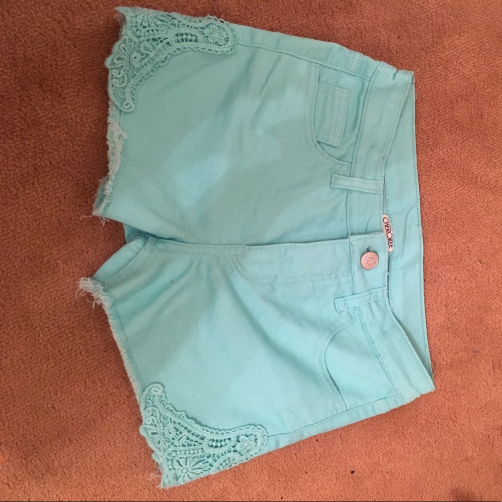 blue denim shorts