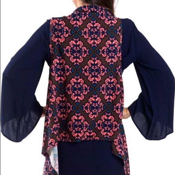 🎀HostPick🎀Boho Vest/Scarf Mocha print NWT - Picture 5 of 6