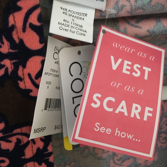 🎀HostPick🎀Boho Vest/Scarf Mocha print NWT - Picture 6 of 6