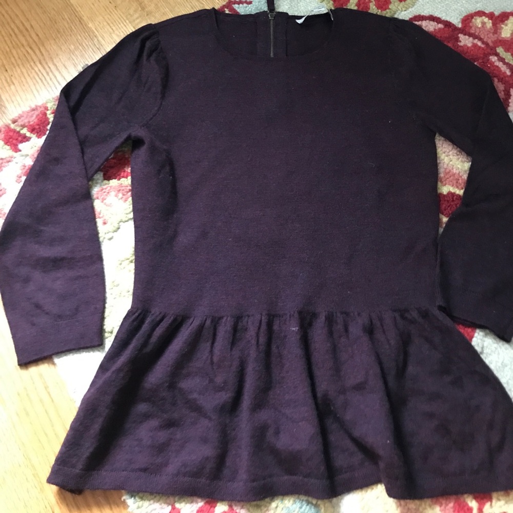 Ann Taylor loft perplum magenta back zip sweater