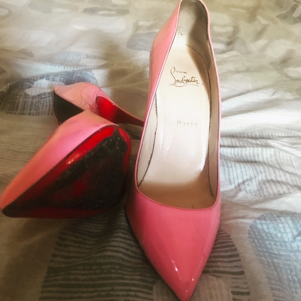 Light pink red bottom shoes