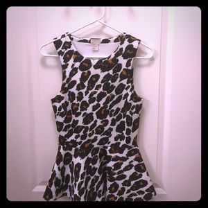 Peplum leopard print top