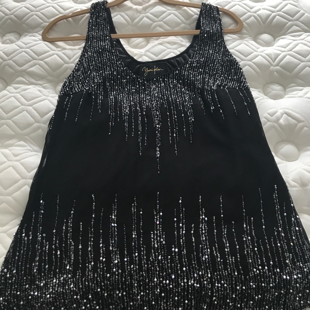Yumi Kim beaded black sleeveless top