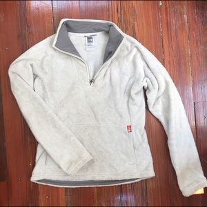 North face furry off-white pullover