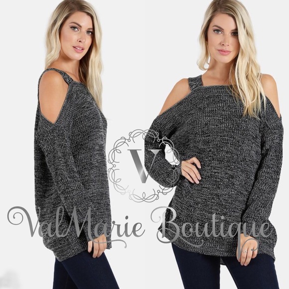 Black / Grey Marled Knit Sweater - Picture 2 of 2