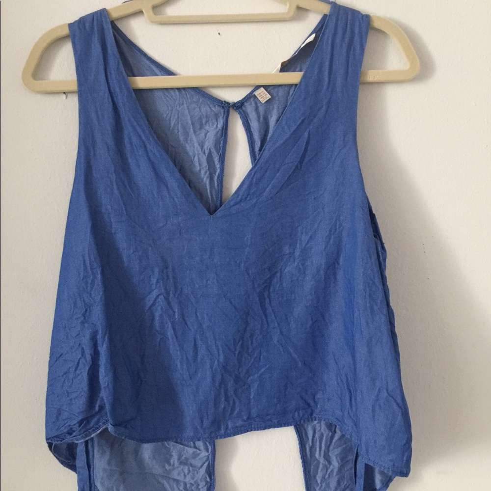 ZARA open back denim top