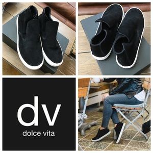 Dolce Vita Xandie Suede Black Fashion Sneakers