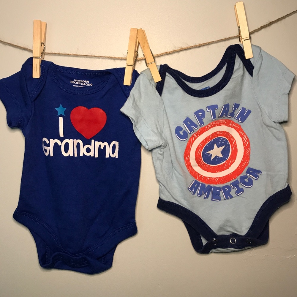Red white and blue onesies