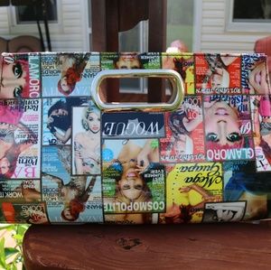 High End Fashion Vtg Style Magazine Glossy Clutch