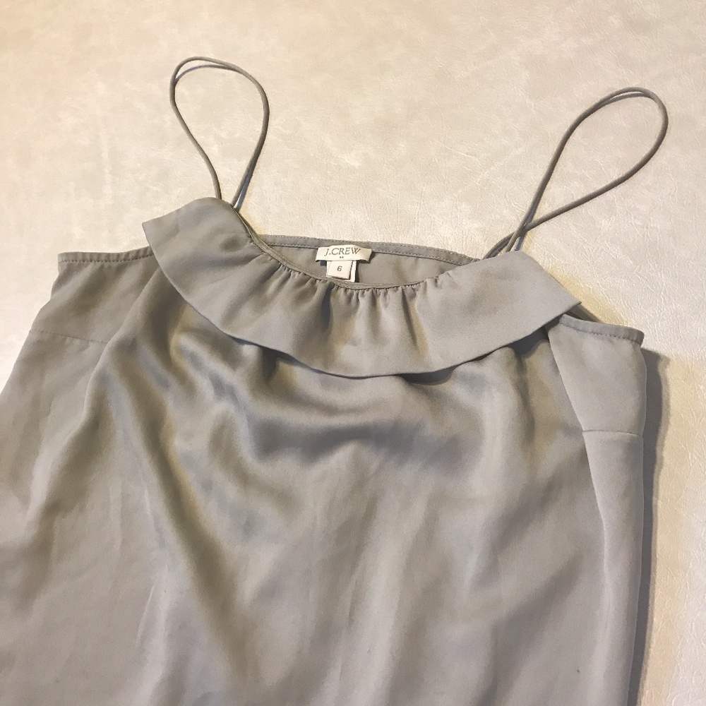 j. crew ruffle tank blouse brown / taupe