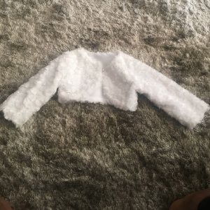 White Bolero Faux Fur Jacket