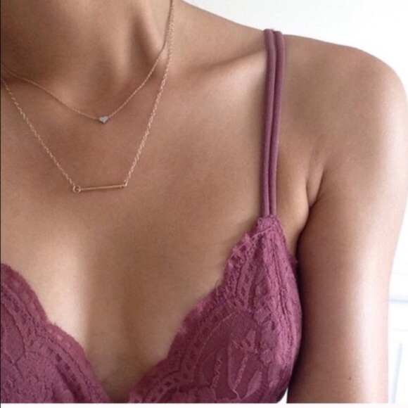 Set of bar and heart ❤️ pendant necklaces - Picture 3 of 3