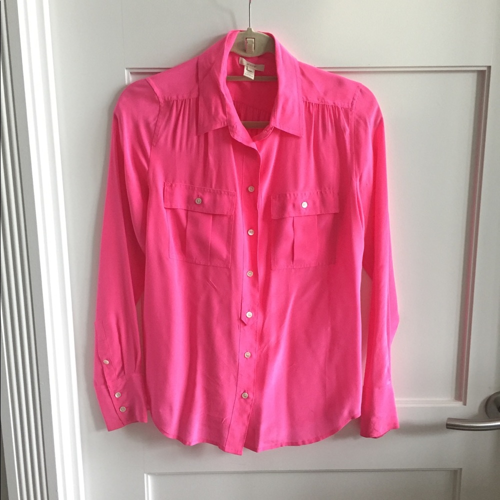 Jcrew hot pink blouse