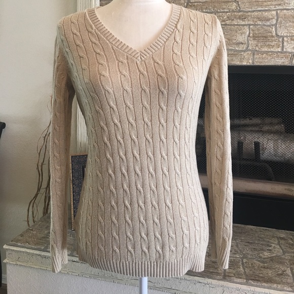 LOFT Sweaters - Loft outlet gold shimmer cable knit sweater