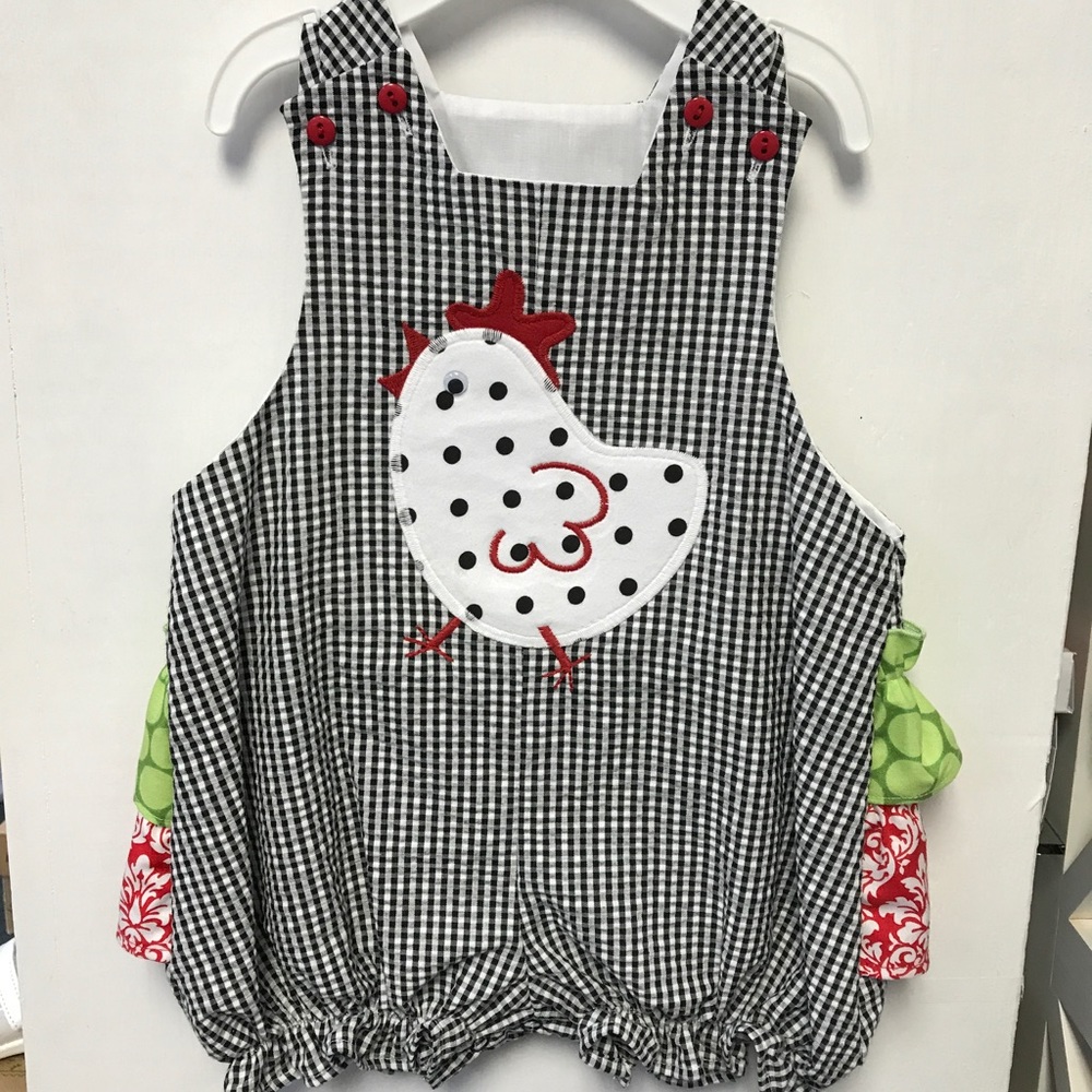 One piece black and white gingham outfit