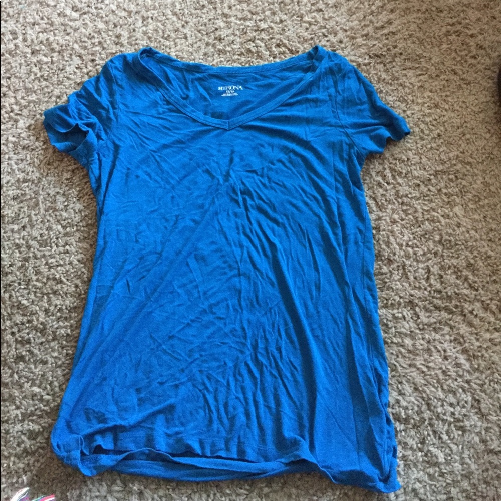 A blue vneck