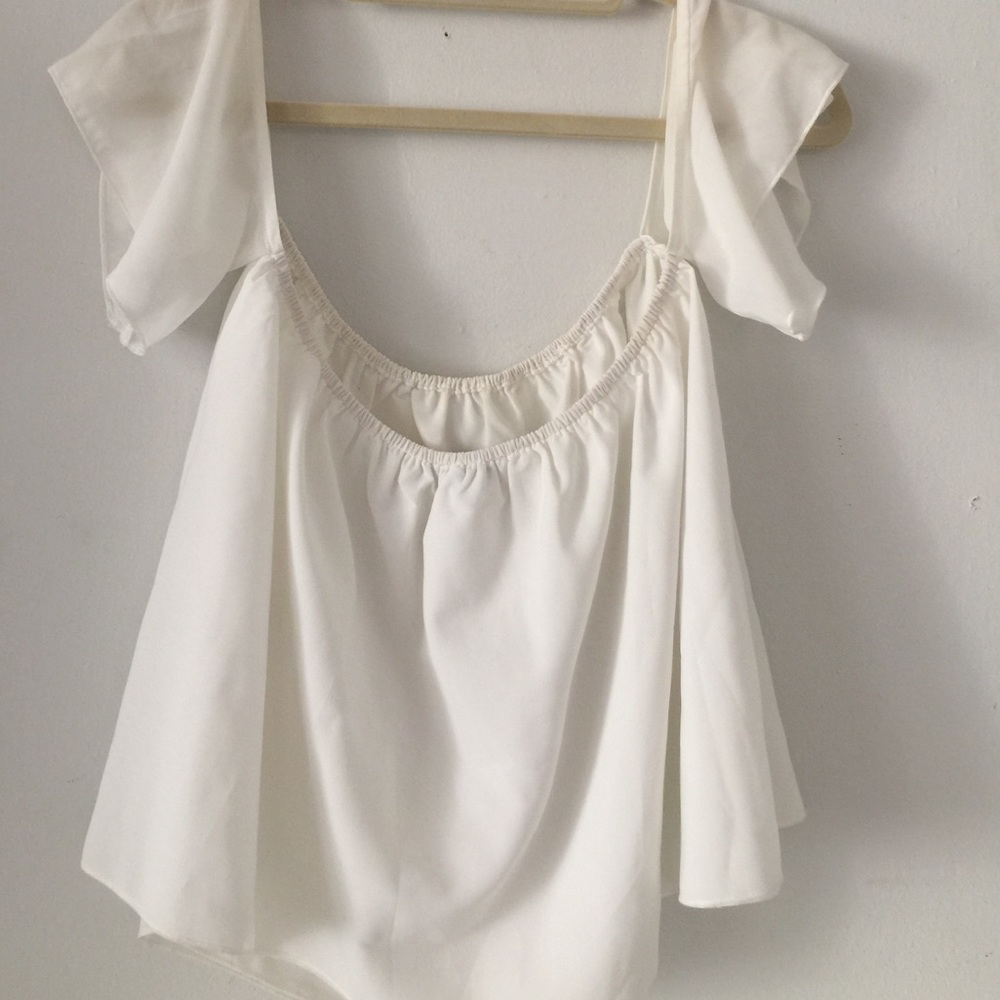 RENVY Off-the shoulder white shirt