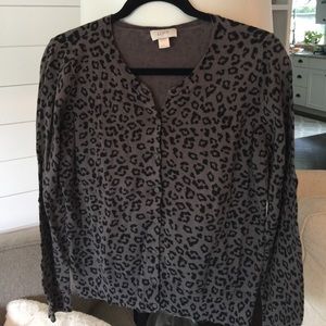 Loft Animal Print Cardigan