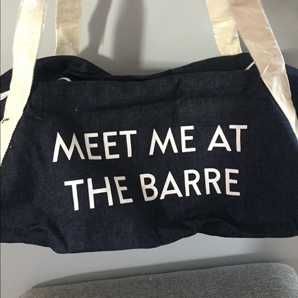 Private Party 'Meet me at the Barre' Denim Gym Bag - Picture 1 of 3