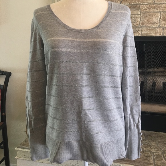 LOFT Sweaters - Loft outlet gray and silver shimmer sweater