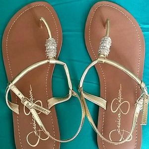 NWT gold Jessica Simpson sandals