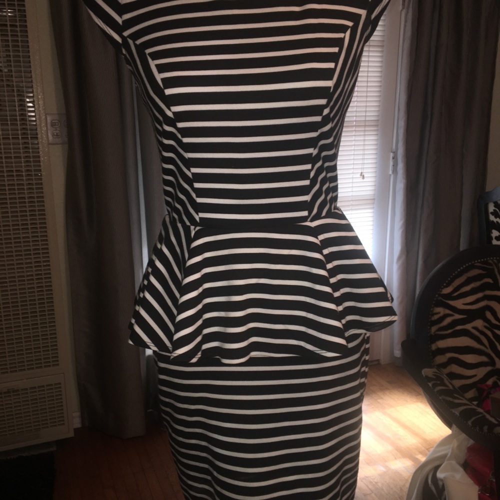 Peplum stripe dress