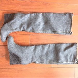 Louboutin Boots, Gray Over the Knee