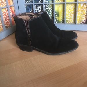 Black suede booties
