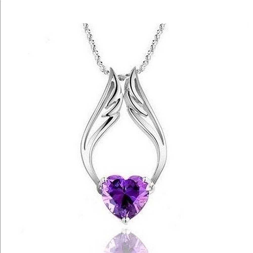 Hear angel pink pendant