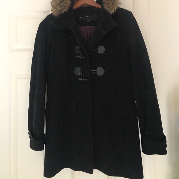 Andrew Marc Jackets & Blazers - black wool toggle-front coat