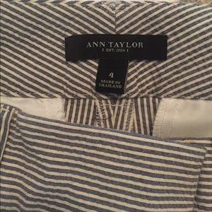 Ann Taylor blue and white striped ankle length