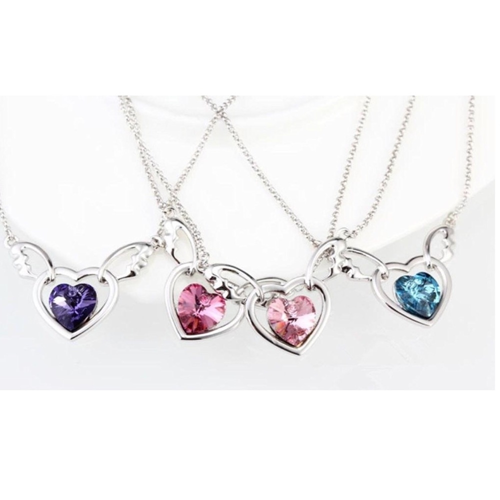 Pink heart necklace