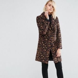 Asos Faux Leopard Coat Asos Faux Leopard Coat