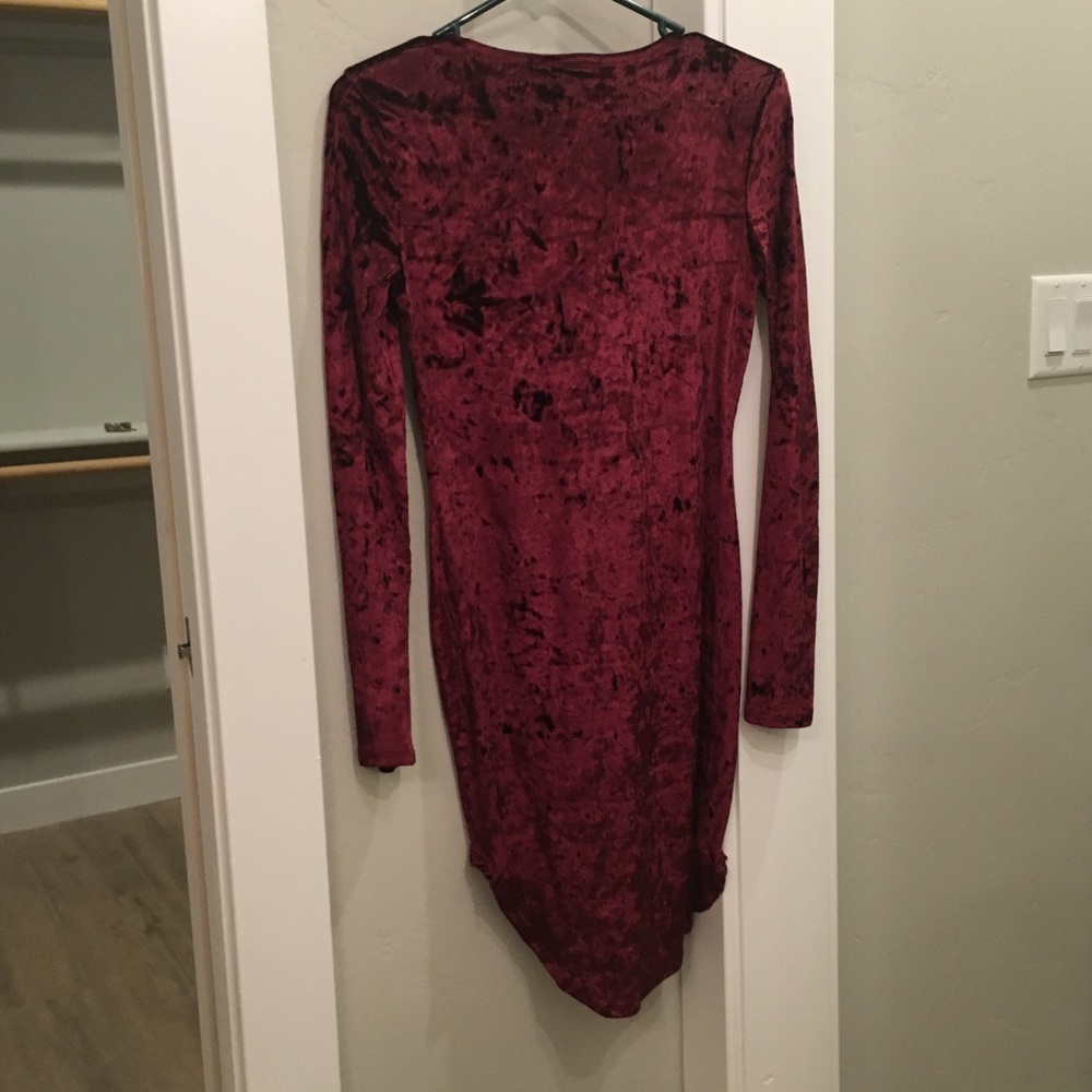 Red velvet dress