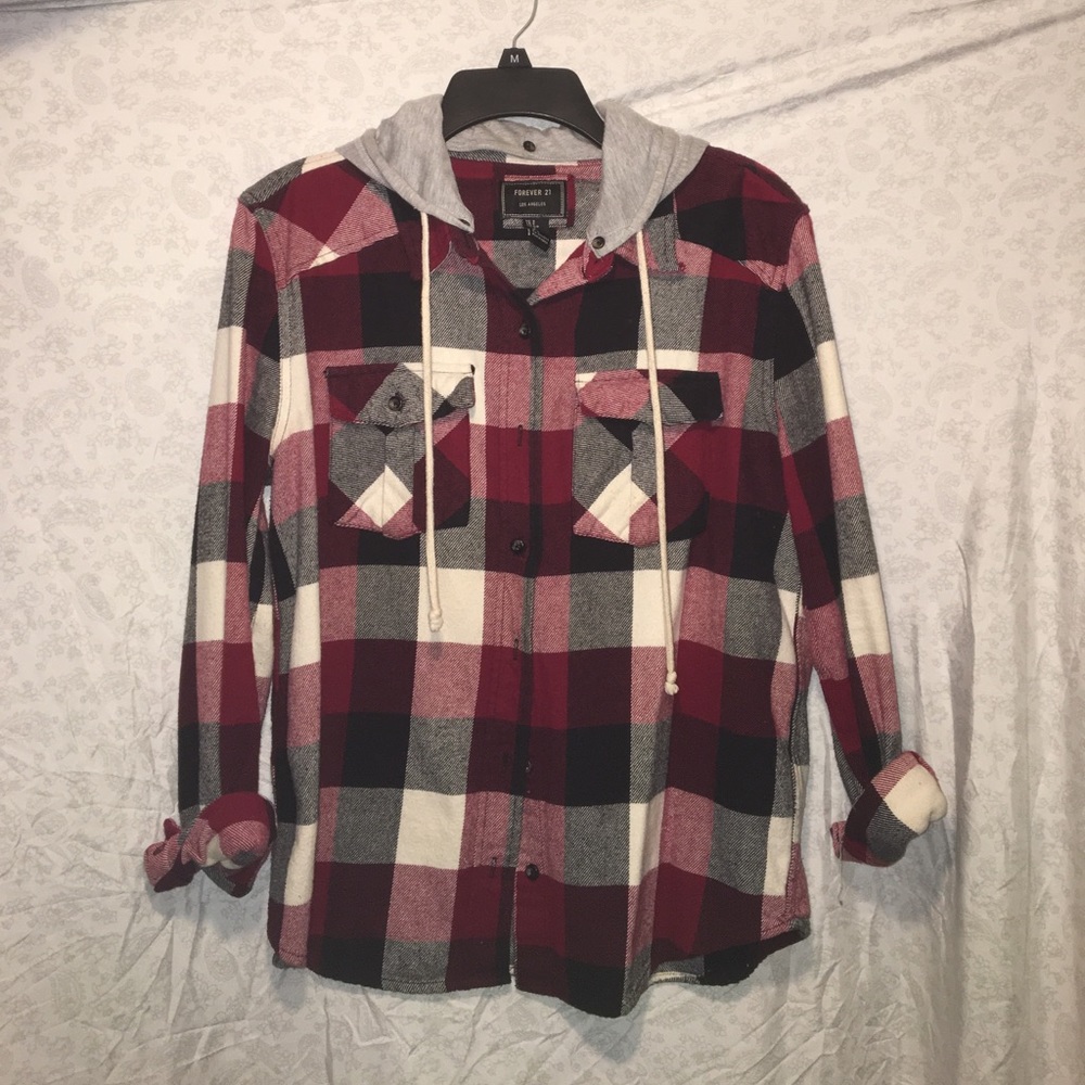 Red hooded flannel