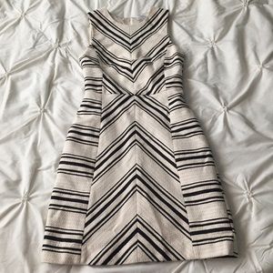 H&M Black & Cream Chevron Striped Tank Dress