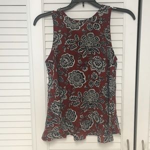 Madewell silk bow back tank in Italian Floral XS