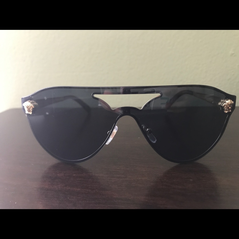 Versace Black Glam Medusa Sunglasses AUTHENTIC