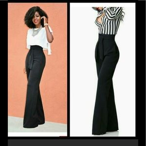 Black high waisted wide legged black pant