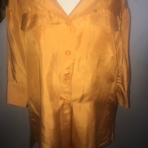 Orange Blouse 100% silk