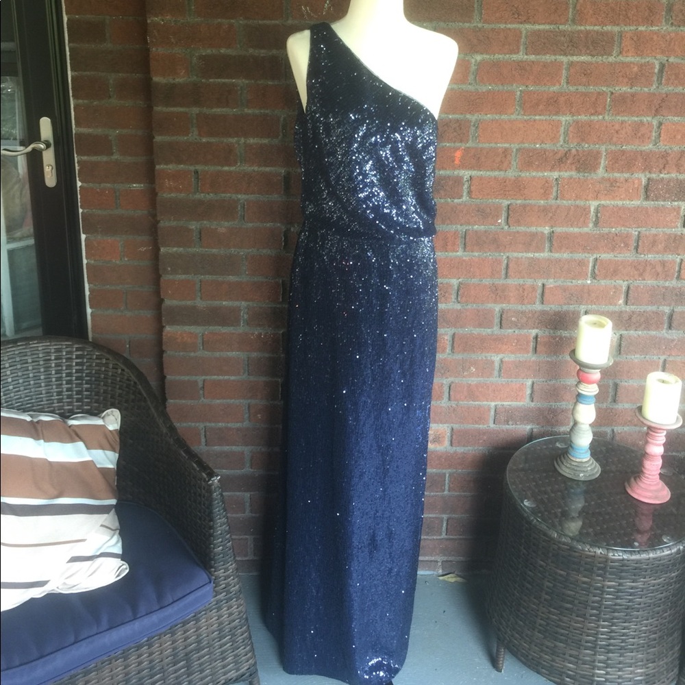RALPH LAUREN FORMAL GOWN BLUE W/SEQUINS