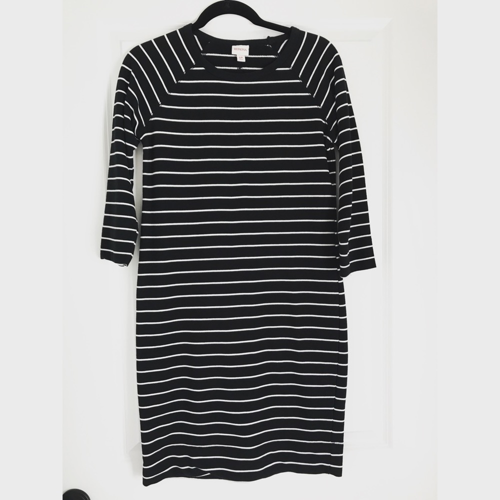 Black & White Stripe Sweatshirt Dress- NWOT