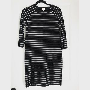 Black & White Stripe Sweatshirt Dress- NWOT